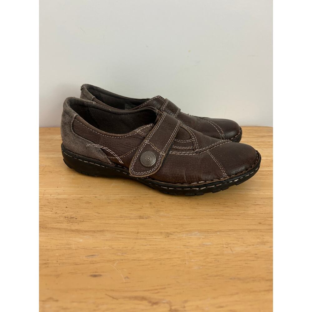 Earth Origins Evelyn Brown Leather Strap Loafers Women’s Size 8 - Picture 2 of 9